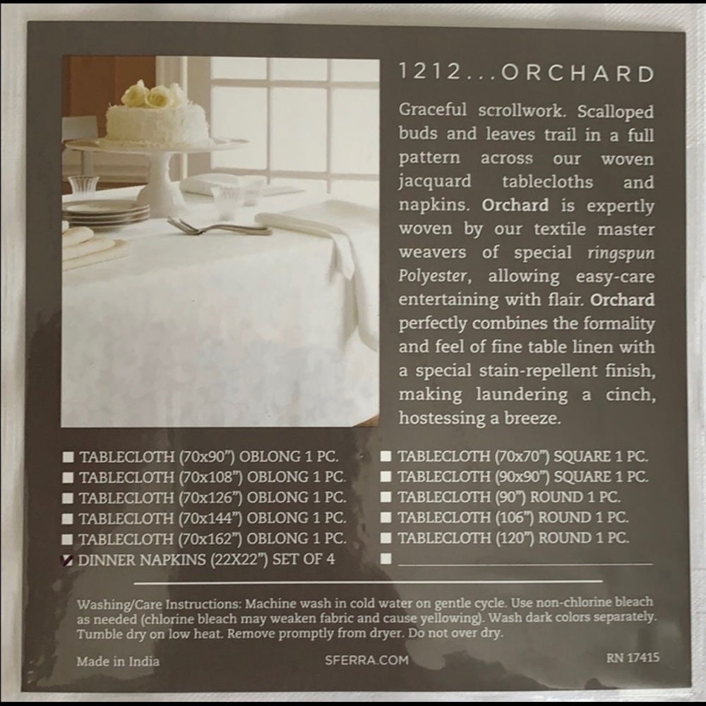 Sferra Orchard Dinner Napkins